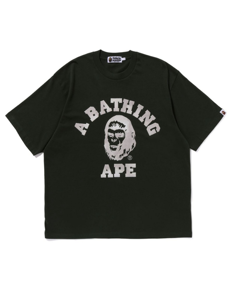 T Shirts Bape College Graphique Vert Foncé Homme | HWO-59544159